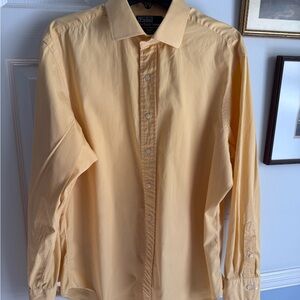 Polo Ralph Lauren Regent Classic Fit Yellow Stripe Button Down Shirt Mens